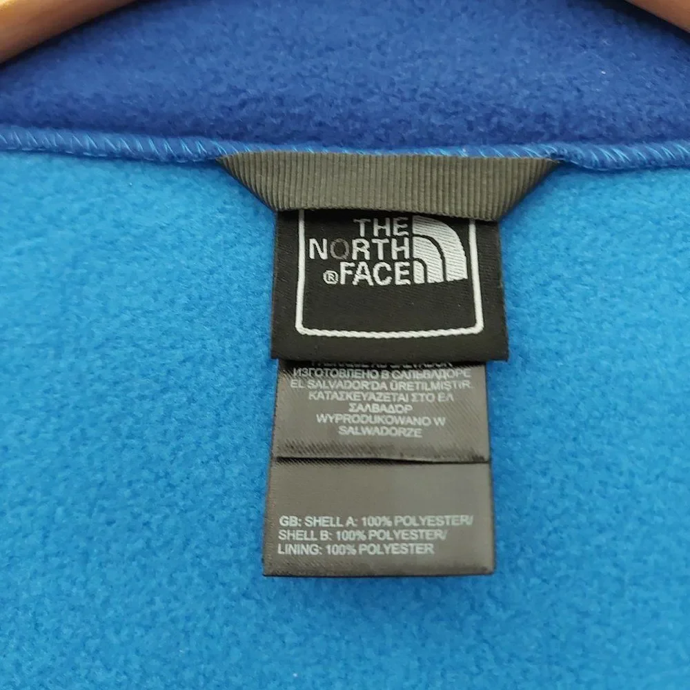 The North Face Jacket Mens Large Blue Fleece Full Zip Mock Neck Outdoor Travel
